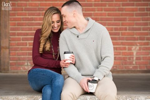 coffee shop engagement session